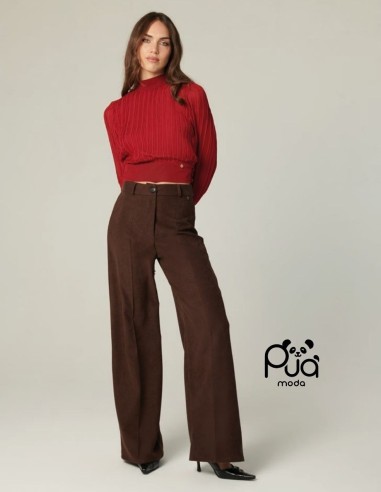 Maglia Corta con Dettagli Plissé