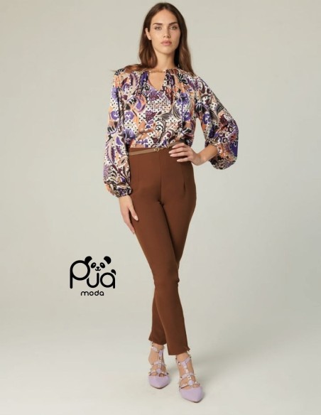 Pantaloni Slim a Vita Alta