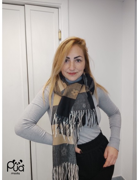 Sciarpone Quadri e Fiori