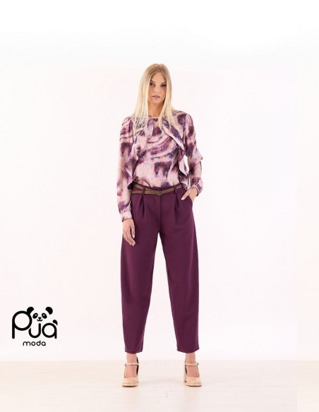 Casacca donna borgogna e nude con rouge frontali | Puà Moda