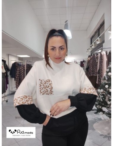 Maxi maglione maculato