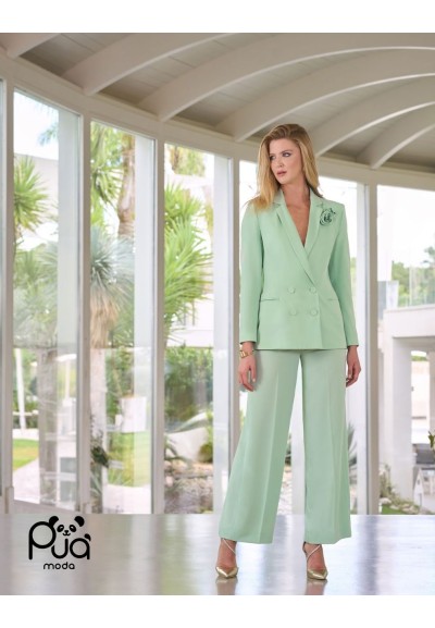 Blazer donna doppiopetto slim con rose | Puà Moda