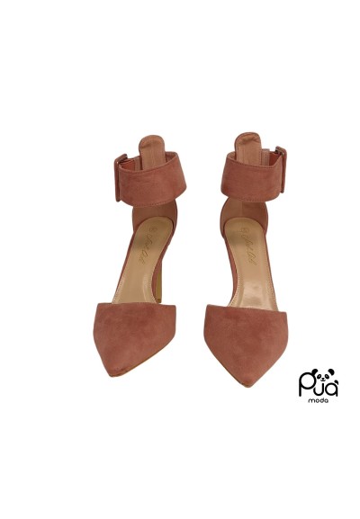 Sandalo Donna in Pelle Scamosciata con Tacco Fine 10 cm | Made in Italy - Puà Moda