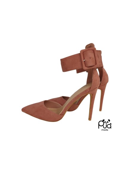 Sandalo Donna in Pelle Scamosciata con Tacco Fine 10 cm | Made in Italy - Puà Moda