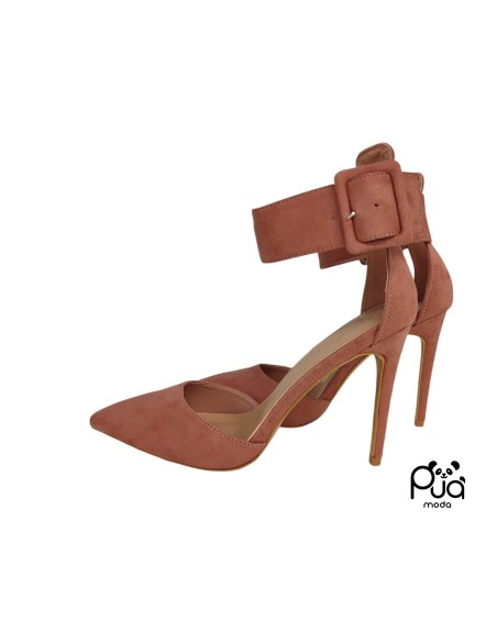 Sandalo Donna in Pelle Scamosciata con Tacco Fine 10 cm | Made in Italy - Puà Moda