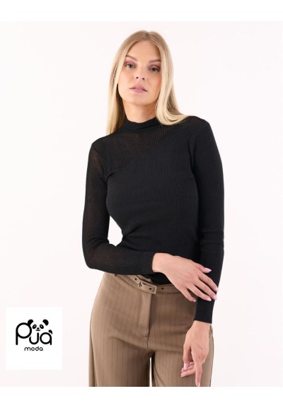 Body donna manica lunga con mezzo collo e bottoni | Puà Moda