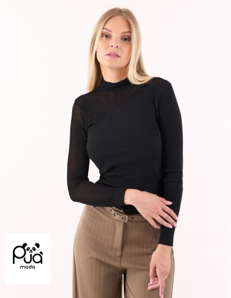 Body donna manica lunga con mezzo collo e bottoni | Puà Moda