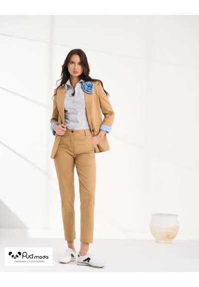 Pantacino donna con bottone zip e tasche a filo | Puà Moda