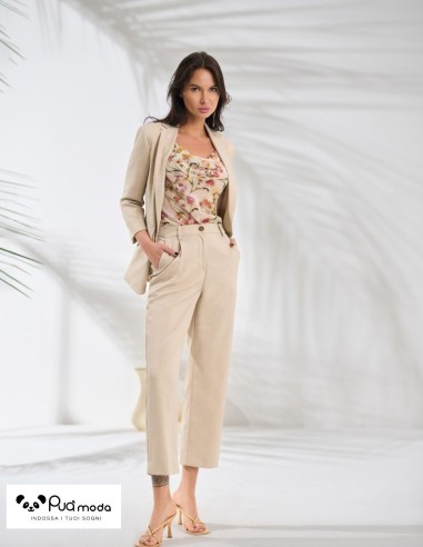 Giacca donna manica 3/4 regular con bottone | Puà Moda