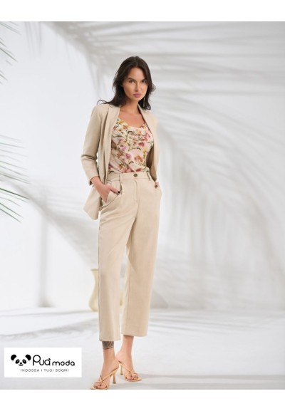 Giacca donna manica 3/4 regular con bottone | Puà Moda