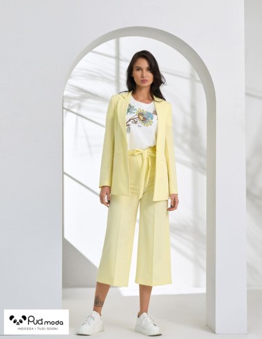 Giacca donna lunga slim con bottone non foderata | Puà Moda