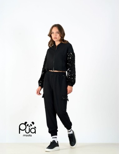 Pantalone Sportivo Glamour con Paillettes