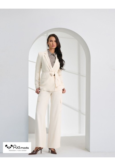 Pantalone donna elastico in vita con tasche laterali | Puà Moda